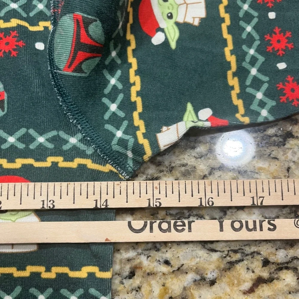 Hanna Andersson Star Wars Grogu Christmas Pajama Top Boy 14 Baby Yoda Green